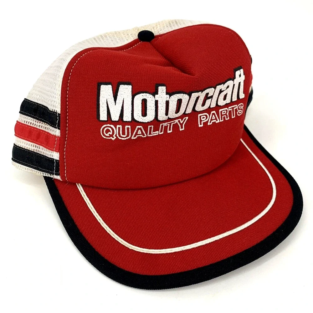 Rare Vintage Motorcraft Quality‎ Parts Truckers 3 Striped Snapback Hat